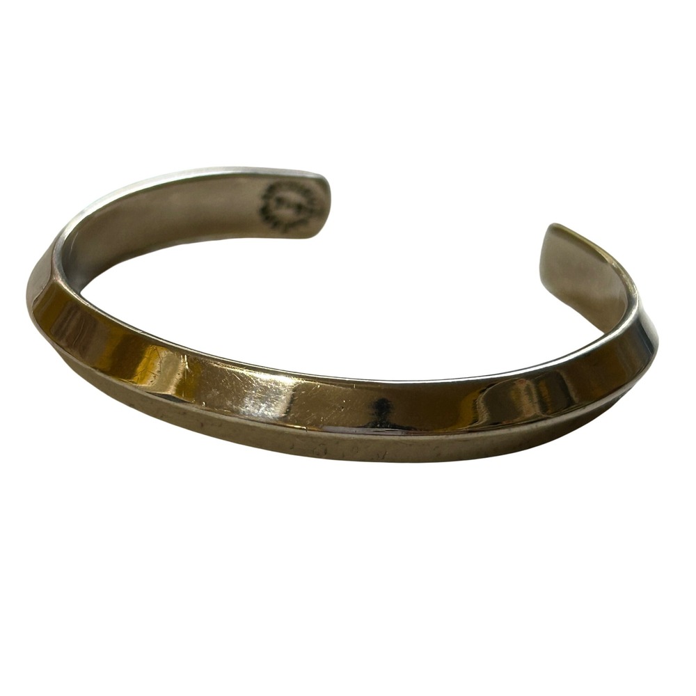 Vintage Taxco Sterling Silver Cuff Bracelet Small Silver Knife Edge Geometric